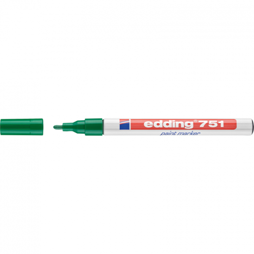 edding Lackmarker 751 4-751004 1-2mm Rundspitze permanent grün, - EDD751GN