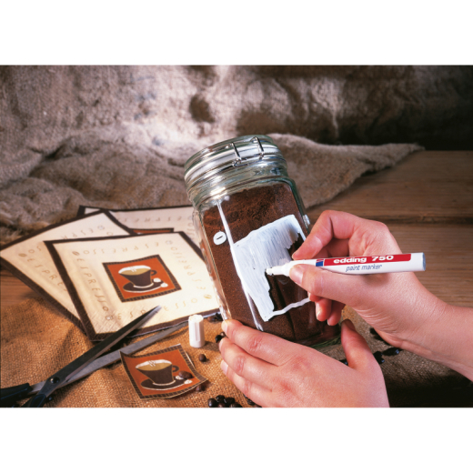 edding Lackmarker 751 4-751054 1-2mm Rundspitze permanent silber, - EDD751SI