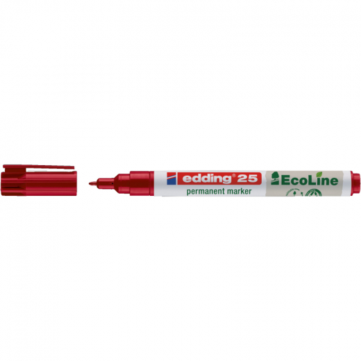 edding Permanentmarker 25 EcoLine 4-25002 1mm Rundspitze rot, - EDD25RT