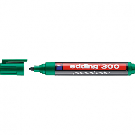 edding Permanentmarker 300 4-300004 1,5-3mm Rundspitze nachfüllbar gn, - EDD300GN