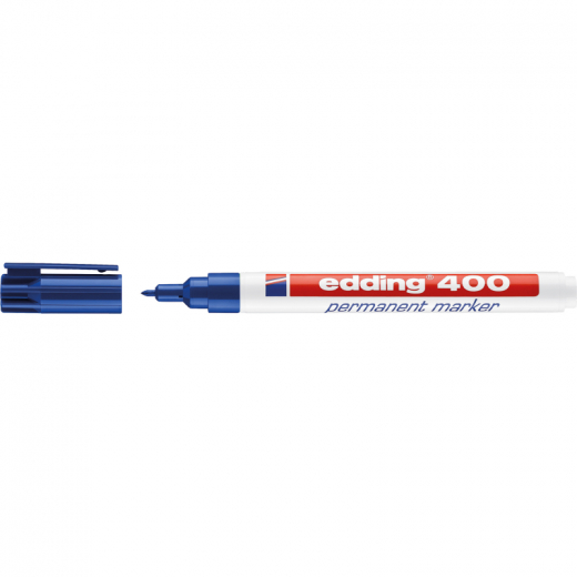 edding Permanentmarker 400 4-400003 1mm nachfüllbar Rundspitze blau, - EDD400BL