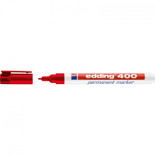 edding Permanentmarker 400 4-400002 1mm nachfüllbar Rundspitze rot, - EDD400RT