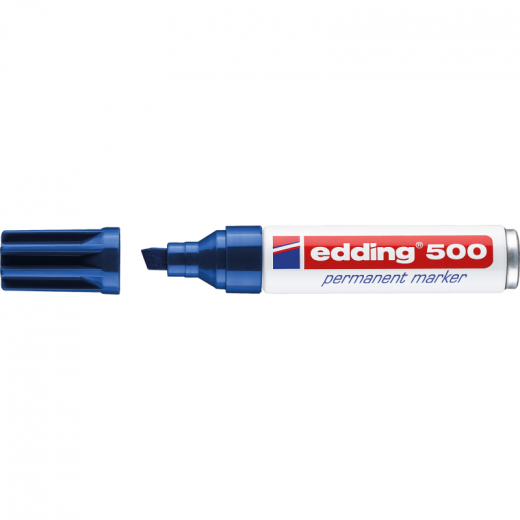 edding Permanentmarker 500 4-500003 2-7mm nachfüllbar Keilspitze blau,