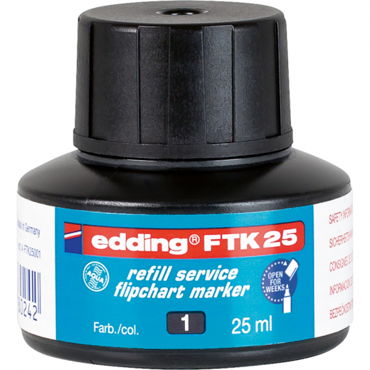 edding Nachfülltusche 4-FTK25001 25ml schwarz, - EDDFTK25SW