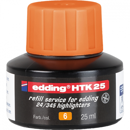 edding Nachfülltusche HTK25 4-HTK25006 25ml orange, - EDDHTK25006