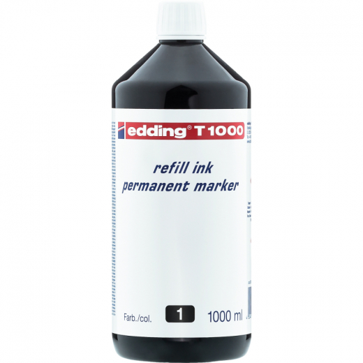 edding Nachfülltusche T1000 4-T1000001 1.000ml schwarz, - EDDT1000SW