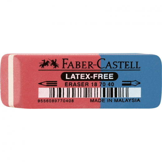 Faber-Castell Radierer 187040 18x8x54mm Kautschuk rot/blau, - 5660008