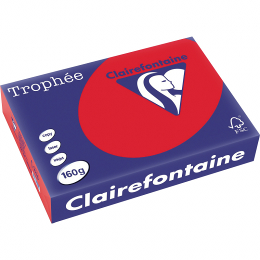 Clairefontaine Kopierpapier 1004C A4 160g korallenrot 250Bl.,