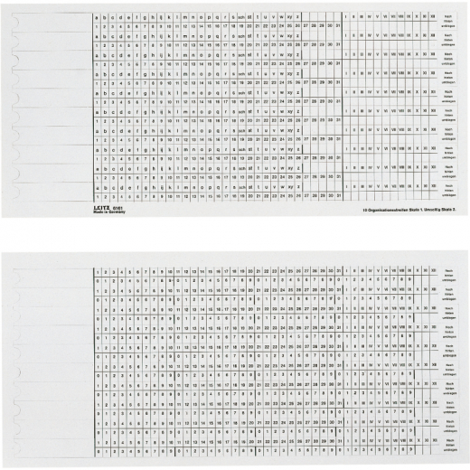 Leitz Organisationsstreifen 61610001 S1/2ws 100 St./Pack., - 80616101