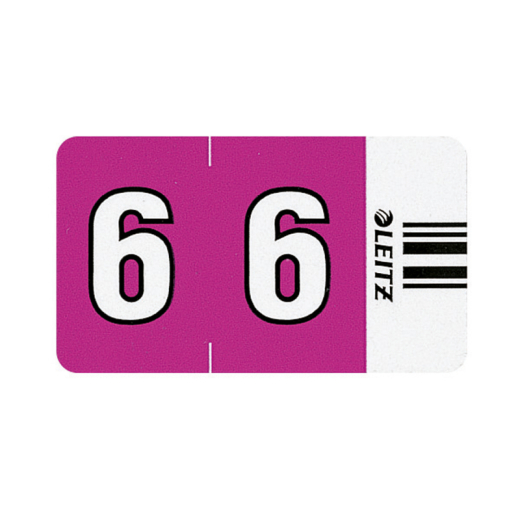 Leitz Ziffernsignal Orgacolor 6 66060000 23x30mm vi 100 St./Pack., - LEI66060000