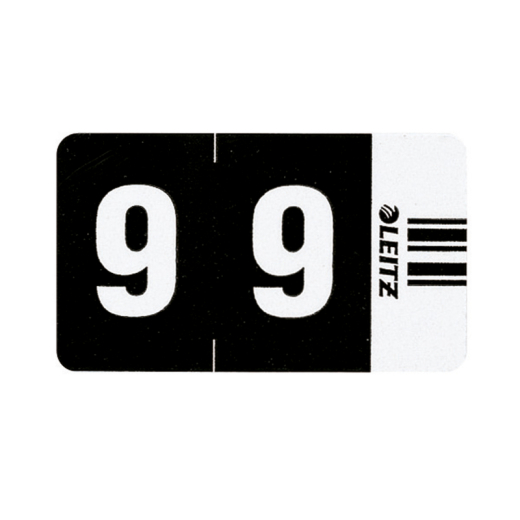 Leitz Ziffernsignal 9 Orgacolor 66090000 23x30mm sw 100 St./Pack., - LEI66090000