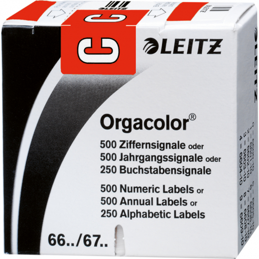 Leitz Buchstabensignal Orgacolor 66121000 C rot 250 St./Pack., - LEI66121000