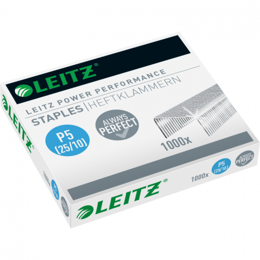 Leitz Heftklammer 55740000 25/10 verzinkt 1.000 St./Pack., - LEI5574