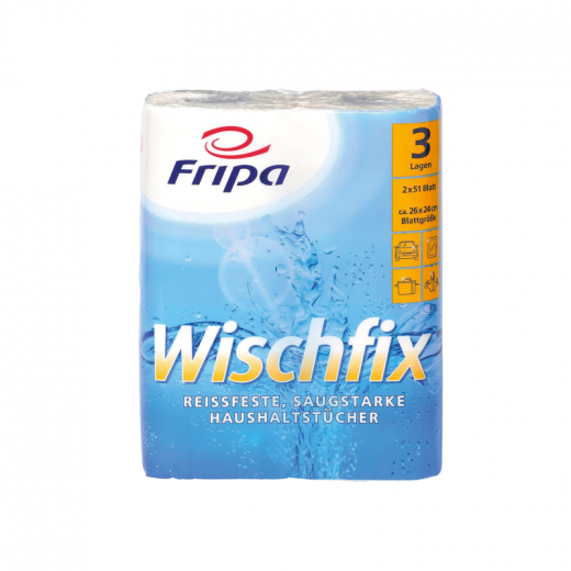 Fripa Küchenrolle Wischfix 3012011 3-lagig weiß 2 St./Pack., - FRI3012010