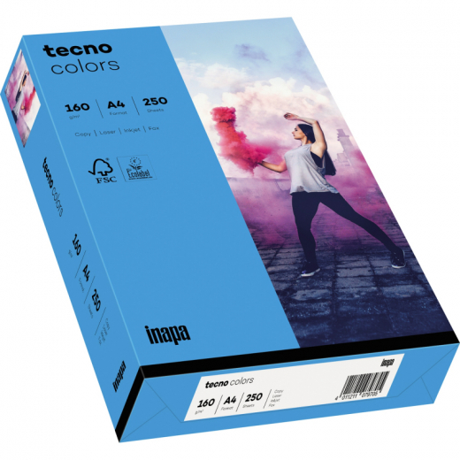 inapa tecno Kopierpapier Colors 2100011401 A4 80g intensivbl 500Bl.,