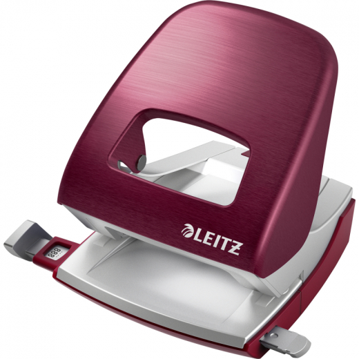 Leitz Locher NeXXt Style 50060028 30Bl Metall granat rot, - LEI500600GRT