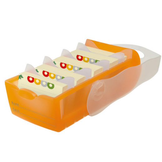 HAN Karteikasten CROCO 998-613 DIN A8 PP orange transluzent, - HAN998TROR