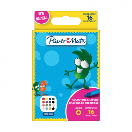 Paper Mate Wachsmalstift 2168272 sort. 16St., - 220002799