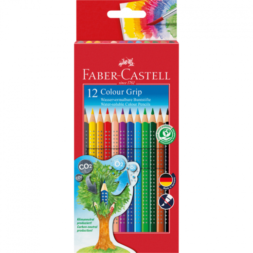 Faber-Castell Farbstift Colour GRIP 112412 farbig 12 St./Pack., - AWF112412