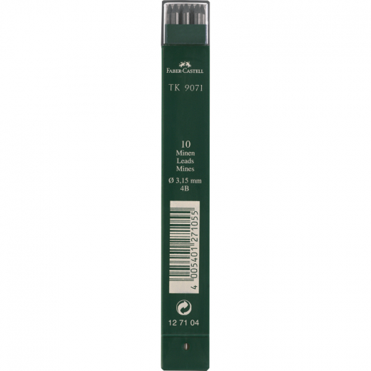 Faber-Castell Fallmine TK 9071 127104 3,15mm 4B 10 St./Pack., - AWF127104