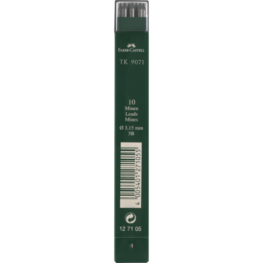 Faber-Castell Fallmine TK 9071 127105 3,15mm 5B 10 St./Pack., - AWF127105