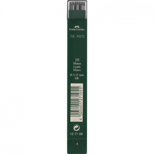 Faber-Castell Fallmine TK 9071 127106 3,15mm 6B 10St, - AWF127106