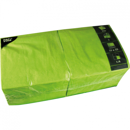 PAPSTAR Serviette 81656 33x33cm 3lagig limonengrün 250 St./Pack., - PAS81656