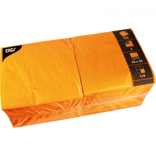 PAPSTAR Serviette 81658 33x33cm 3lagig nektarine 250 St./Pack., - PAS81658