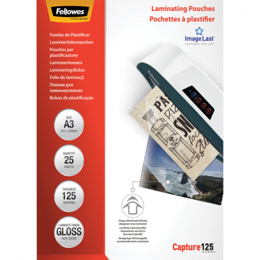 Fellowes Laminierfolie ImageLast 5396501 DIN A3 125my 25 St./Pack., - 5353965