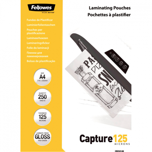 Fellowes Laminierfolie Capture 125 5314903 DIN A4 tr 250 St./Pack., - FEL5314903