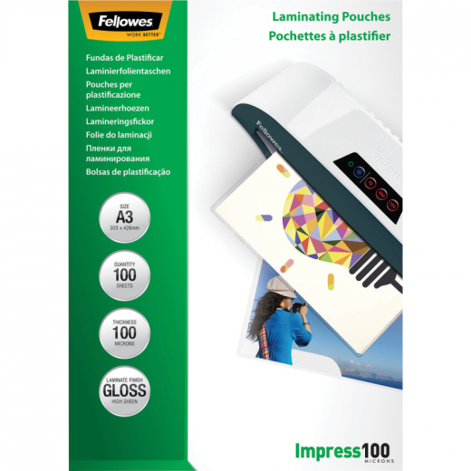 Fellowes Laminierfolie Impress 100 5351205 DIN A3 tr 100 St./Pack., - FEL5351205