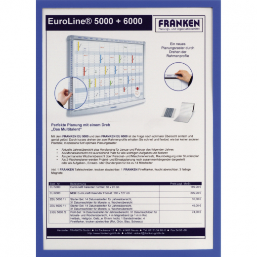 Franken Dokumentenhalter ITSA5M/5 01 A5 0,32mm sk blau 5St., - 18412841