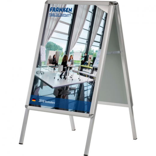 Franken Kundenstopper Standard BSA1 64x115x79cm DIN A1 Aluminium silber, - 18412932