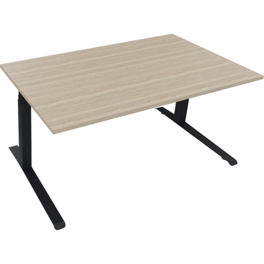 Sitz-/Stehtisch Kufe Doppels. Quad. B1600xT900xH645-1275 an/Eiche Nat,