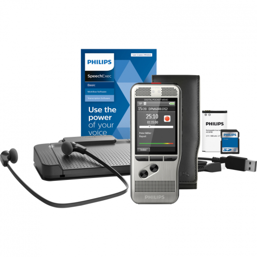 Philips Diktiergerät Digital Pocket Memo Starter Kit DPM6700/03, - 721003700