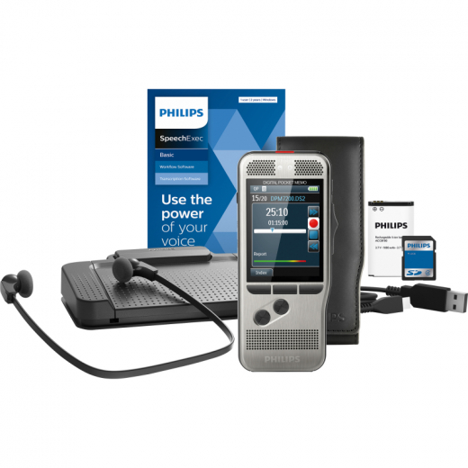 Philips Diktiergerät Digital Pocket Memo Starter Kit DPM7700/03, - 721003800