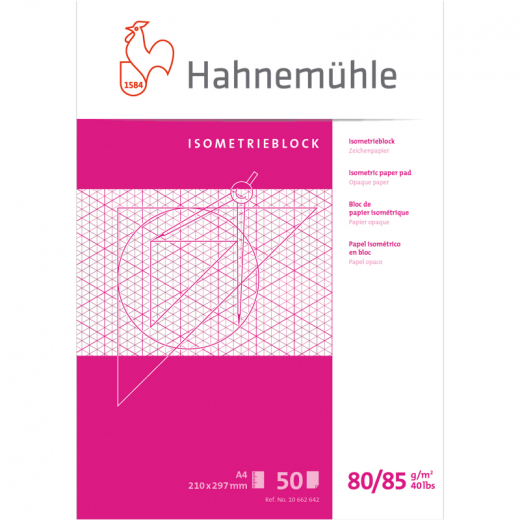 Hahenmühle FineArt Isometrieblock 10662642 DN A4 rautiert 50Bl., - 10503338