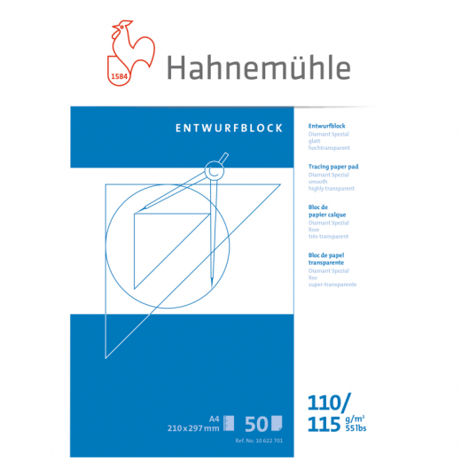 Hahnemühle Skizzenblock FineArt 10622701 DIN A4 110/115g 50Blatt,