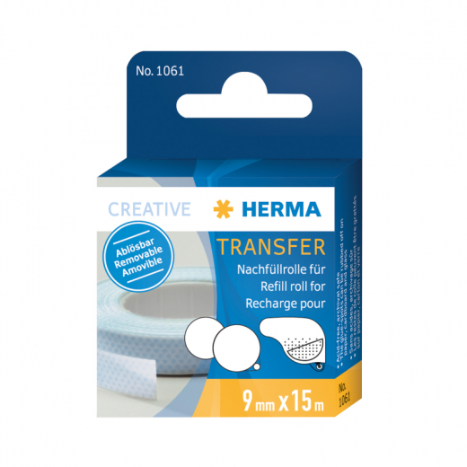 HERMA Transfer Nachfüllrolle 1061 ablösbar 9mmx15m, - 048875