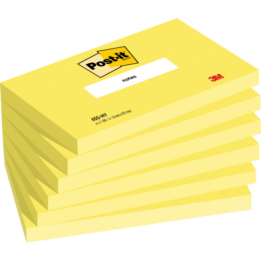 Post-it Haftnotiz Notes 655-NY 127x76mm neonge 6x100Bl, - 111011910