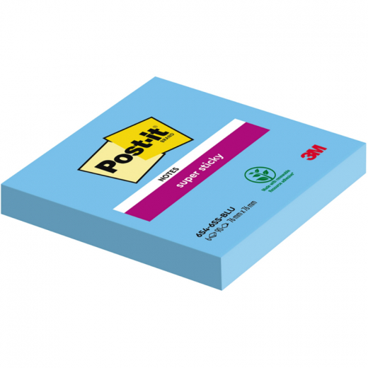 Post-it Haftnotiz Super Sticky  Notes 76x76mm paradisebl 6x90Bl,