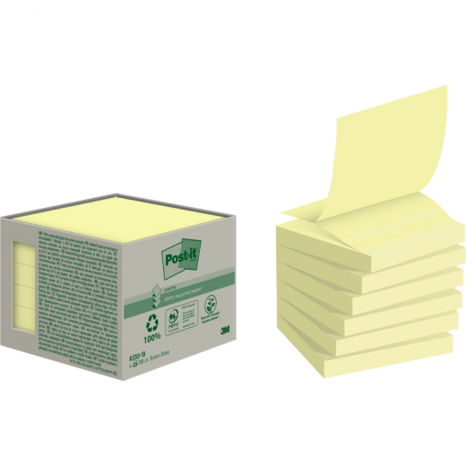 Post-it Haftnotiz Recycling Z-Notes R330-1B ge 6x100Bl, - 111668110