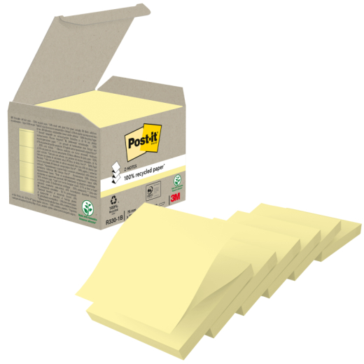 Post-it Haftnotiz Recycling Z-Notes R330-1B ge 6x100Bl,