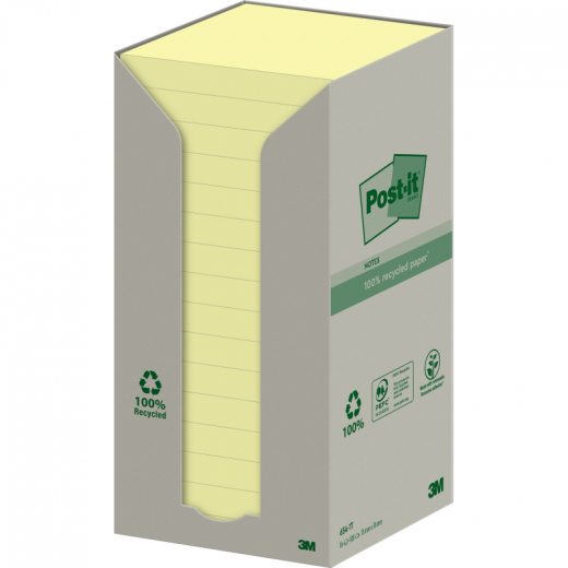 Post-it Haftnotiz Recycling  654-S6 76x76mm 90Bl. ge, - 111669110