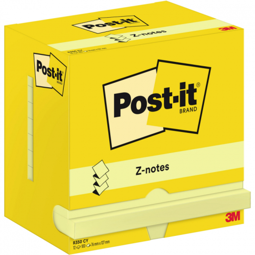 Post-it Haftnotiz Z-Notes R350 CY 127x76mm ge 12St, - 111671810