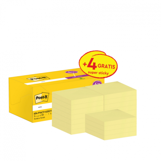 Post-it Haftnotiz Super Sticky  Notes Promo 654-P14CY+4SSCY ge,