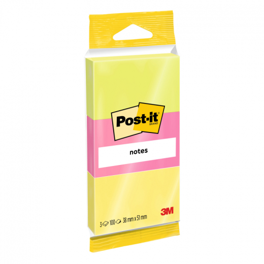 Post-it Haftnotiz Notes neon  6812N 38x51mm sort,