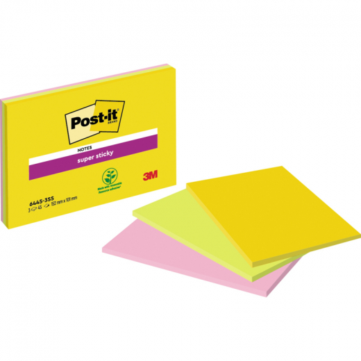 Post-it Haftnotiz Super Sticky  MeetNotes 6445-3SS-EU 101x152mm 3St, - 481544