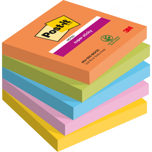 Post-it Haftnotiz Super Sticky 654-5SS-BOOS sortiert 5 St./Pack, - 481552