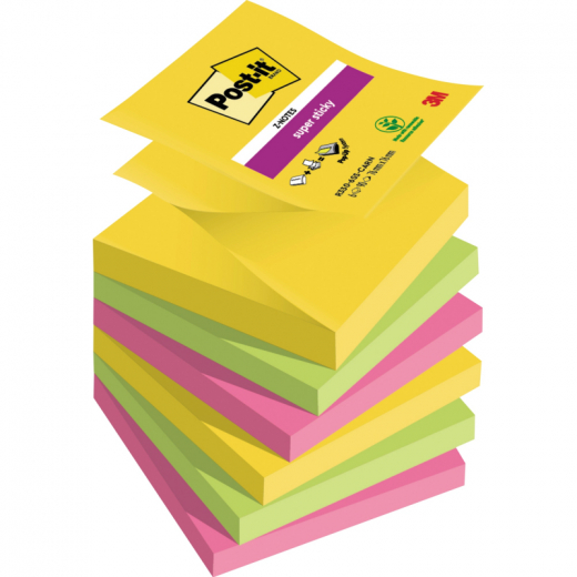 Post-it Haftnotiz Super Sticky Z-Notes R330-6SS-CARN 76x76mm sort,